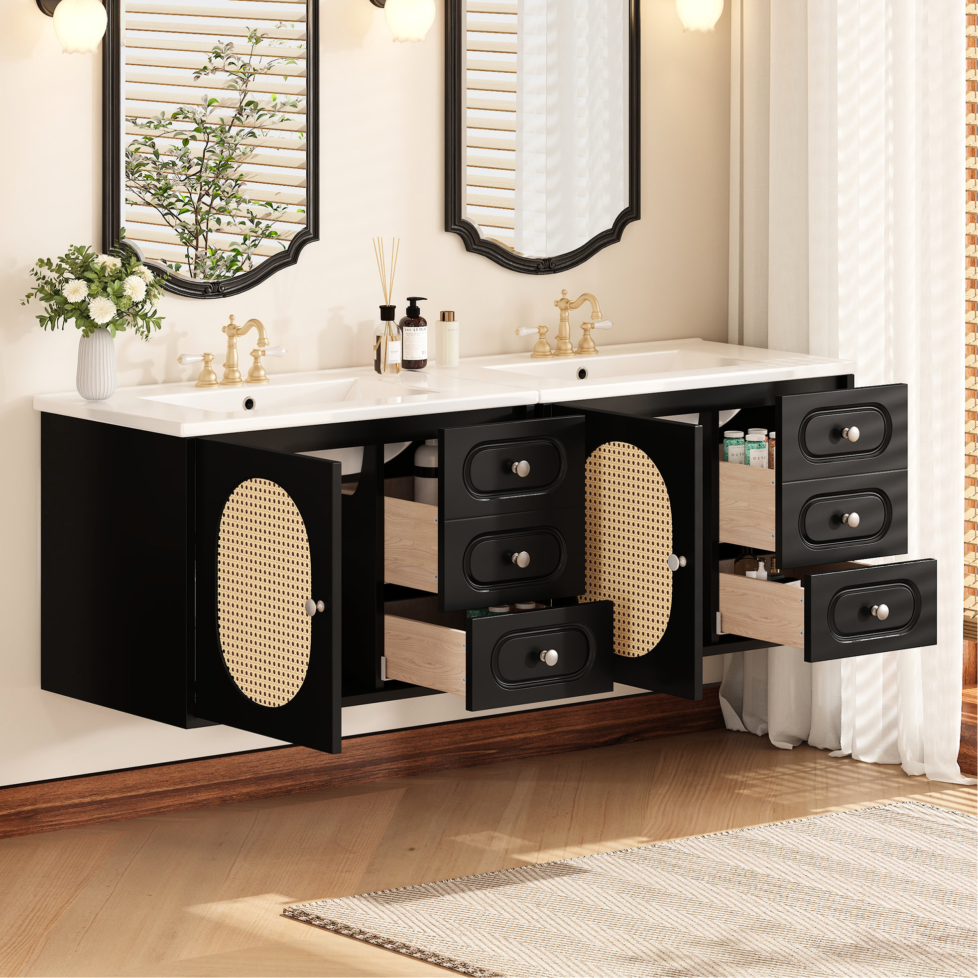 George Oliver Mid - Century Design Bathroom Vanity, Sink Included ...
