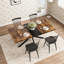 Table de salle à manger extensible rétro Retro avec boîte de rangement, base en fer robuste et plateau en triamine durable pour une utilisation polyvalente au quotidien.-1643282888