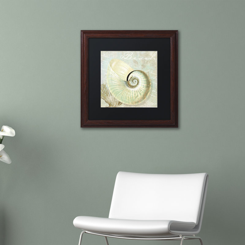 Jadaya «Turquoise Beach IV», impression encadrée, H 11 po x l 14 po x P 0,5 po, Blanc, Cadre noir