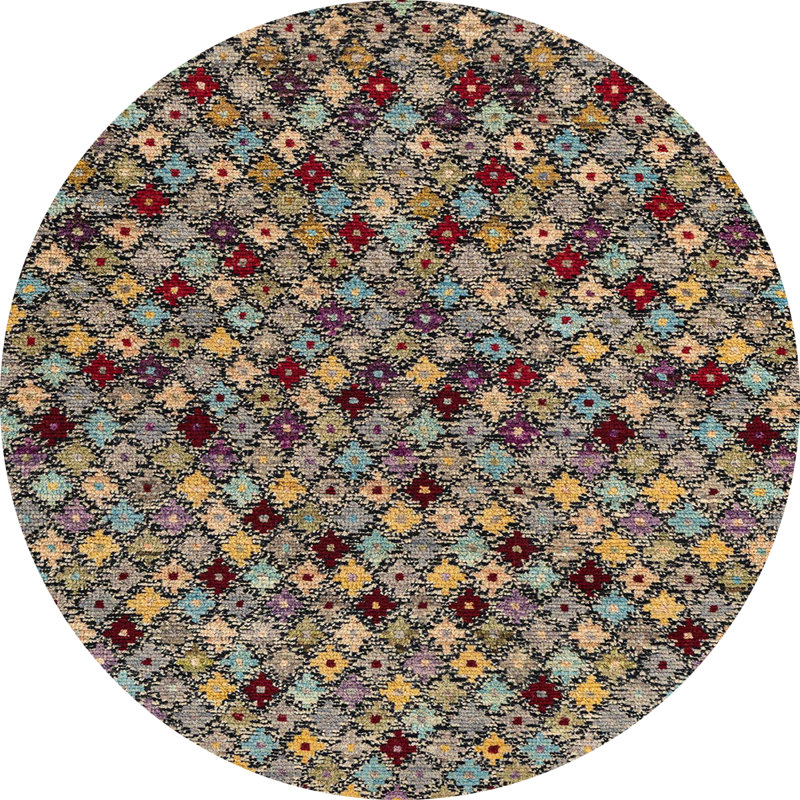Abeed Abstract Indoor Rug, Round 6'
