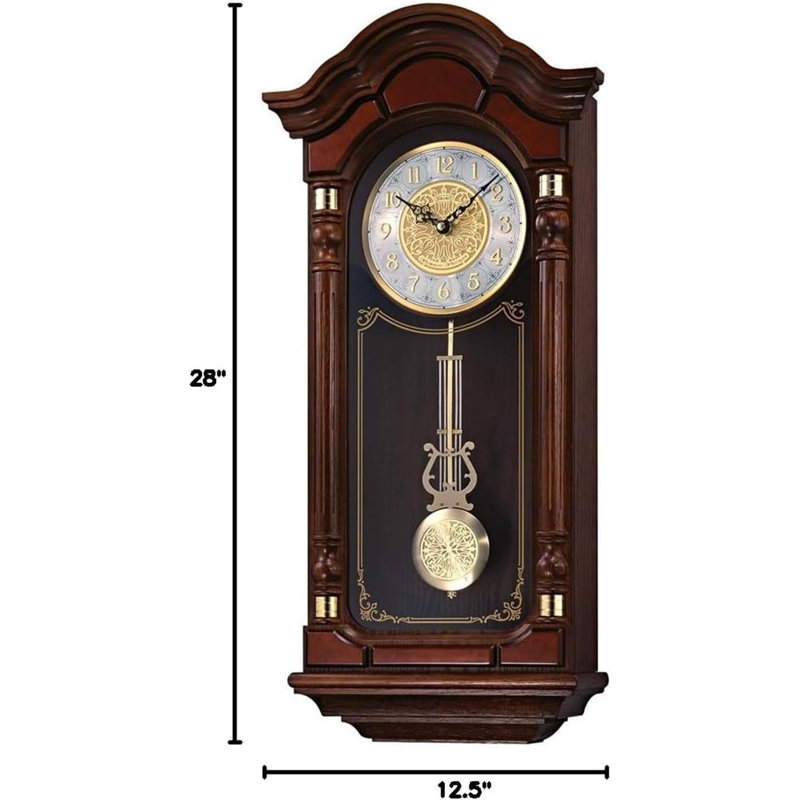 Dark Brown Solid Oak Box Wall Clock