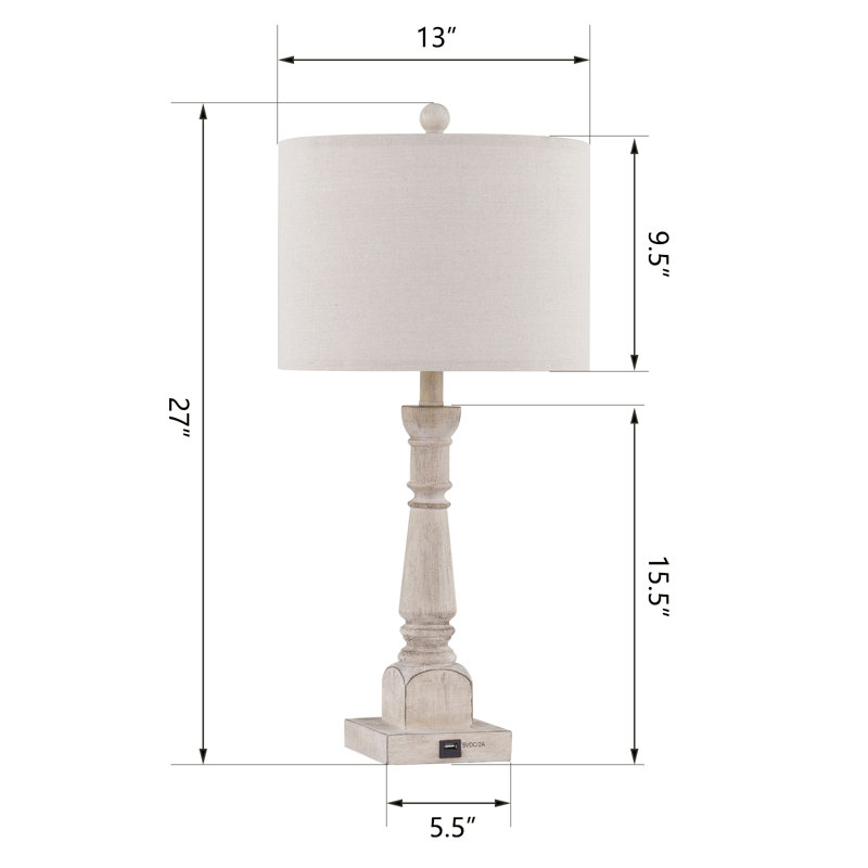 Haydel Resin USB Table Lamp