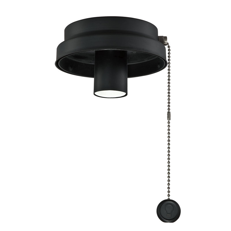 Ceiling Fan Low Profile Light Kit Fitter - Black, Black