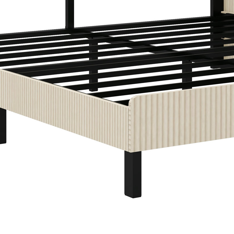 Lit plateforme moderne, conception plateforme et assemblage facile, Grand lit