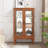 2 Doors Curio Cabinet With Tempered Glass Doors, Curio Cabinets With Mirrored Back Panel And Adjustable Shelves, Lighted Display Cabinet For Home, Office Light Bulb Included-125126800
