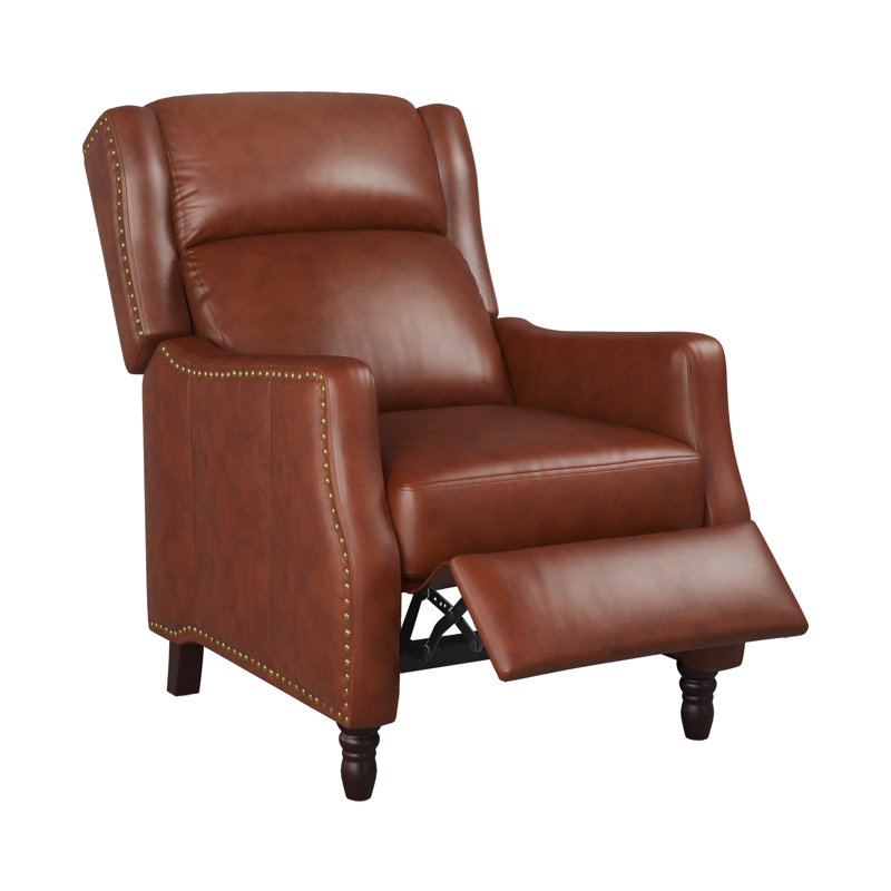 Fauteuil inclinable en cuir véritable Doersten Lange, Brun-rouge