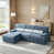 Blue+L-shaped+3 Seat