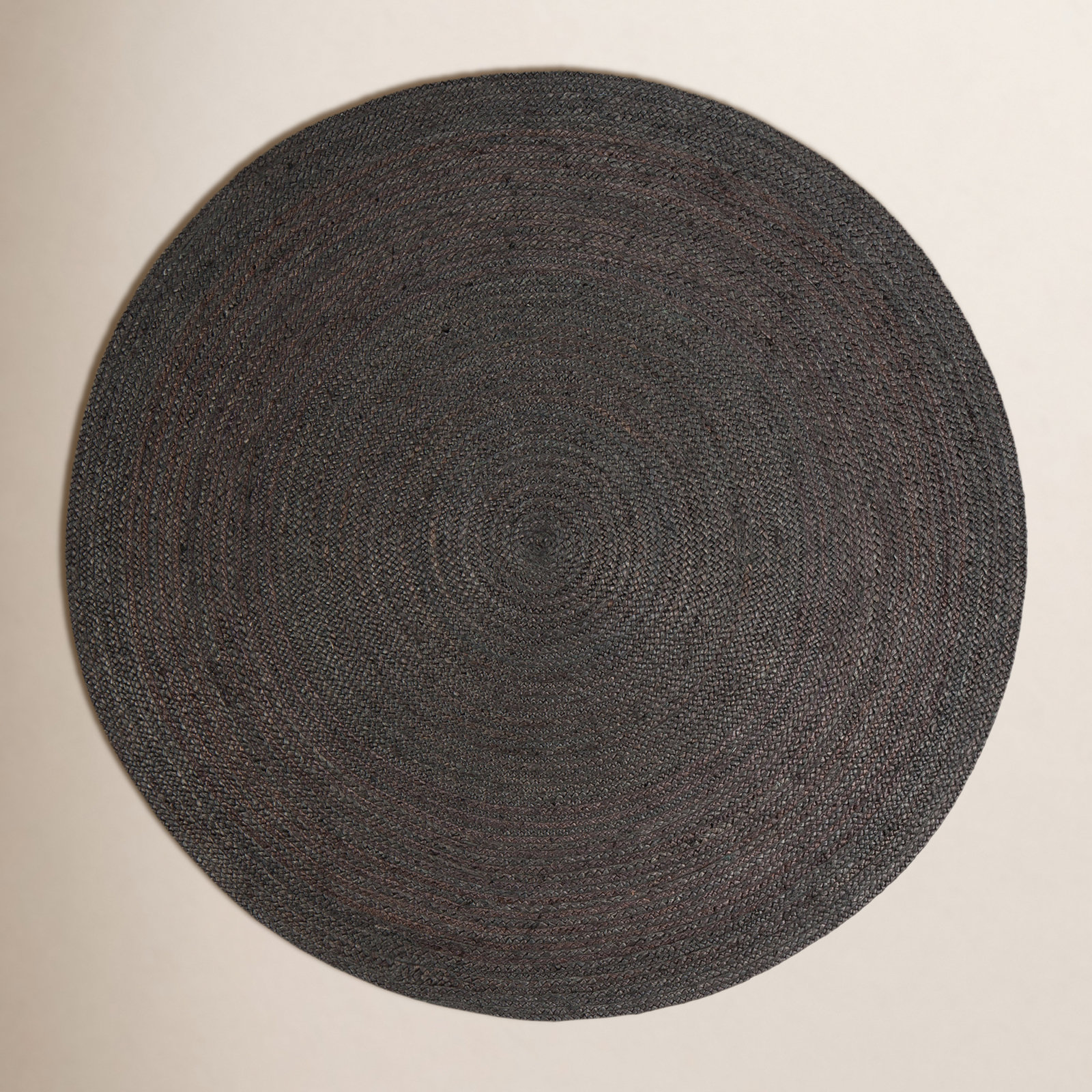 Gage Charcoal Hand-Braided Jute Rug, Round 8'
