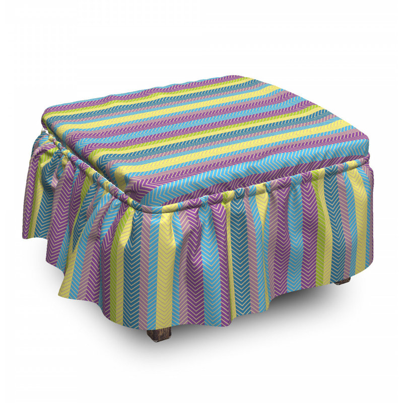Housse pour repose-pieds zigzag lines