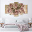 Pink Roses Flowers - 5 Piece No Frame Set on Canvas
