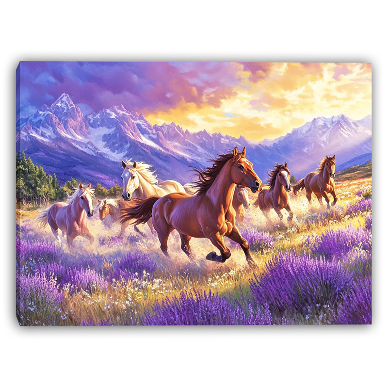 Lavender Run - Art mural sur toile tendue, H 24 po x l 36 po