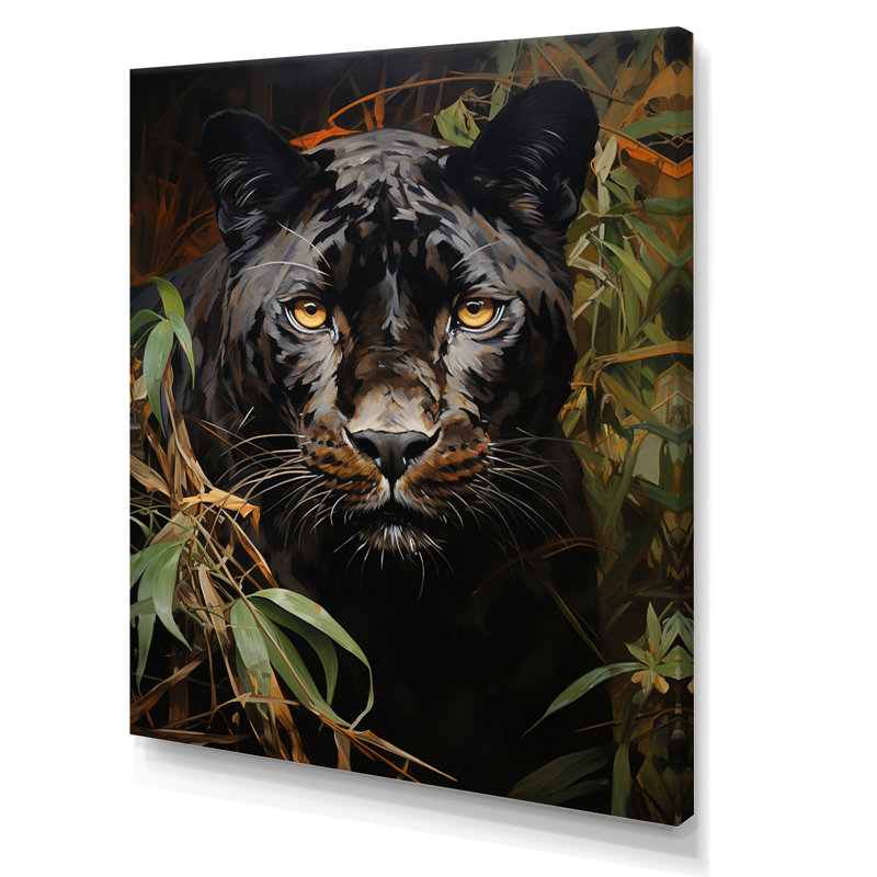 «Green Panther», impression impressionniste sur toile, H 32 po x l 16 po x P 1 po, Toile tendue