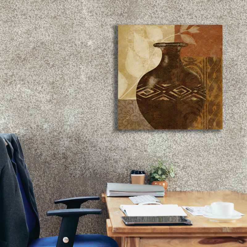  «Ethnic Vase 3» par Alonzo Saunders, art mural sur toile, 26 po x 26 po, H 26 po x l 26 po