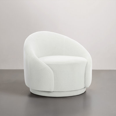 Fauteuil demi-tonneau pivotant rembourré Aunna