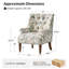 Plath 31"W Transitional Floral Rolled Arm Chair with Nailhead Trim-2035336546