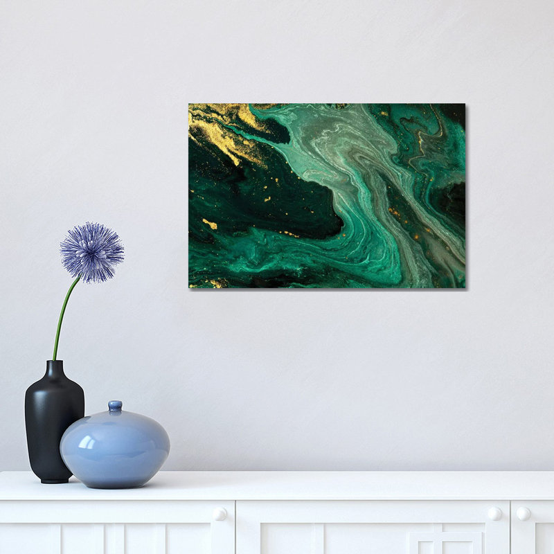 Gold Mine Green Marble - Print on Canvas, Wrapped Canvas, 30.48 cm H x 45.72 cm W