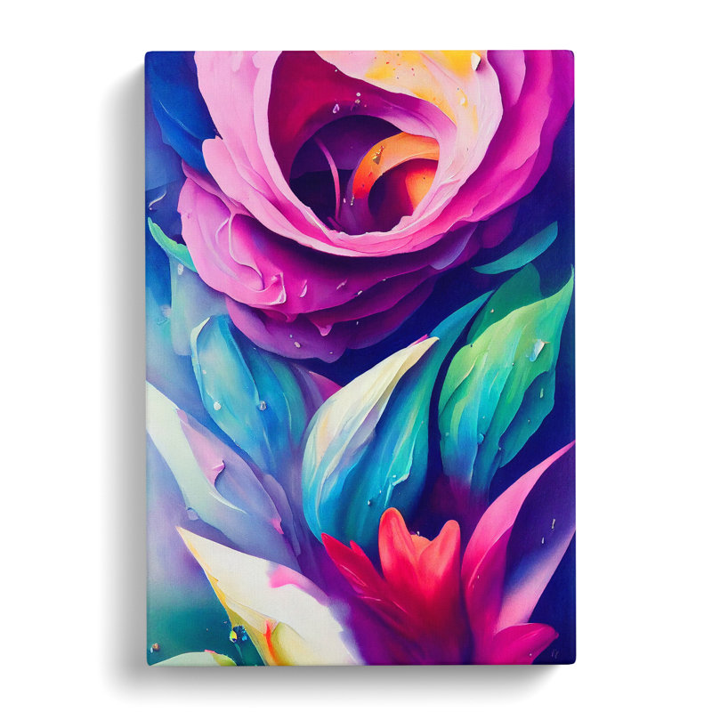 XV1022-4927X Vibrant Flowers No.2 - Print, No Matte, 50cm H x 35cm W, Wrapped Canvas