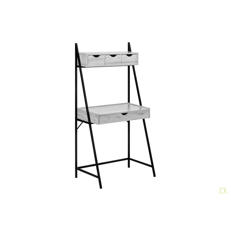 Bureau d'ordinateur, bureau personnel, ordinateur portable, incliné, tiroirs de rangement, L 32 po, travail, stratifié, métal, contemporain, moderne