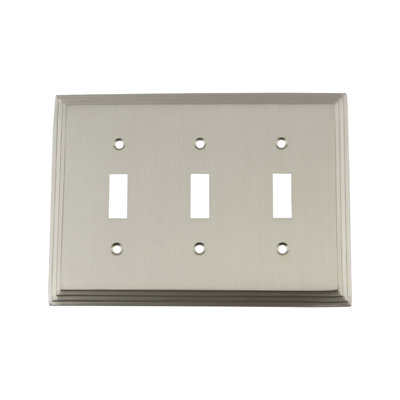 Deco 3-Gang Toggle Light Switch Wall Plate