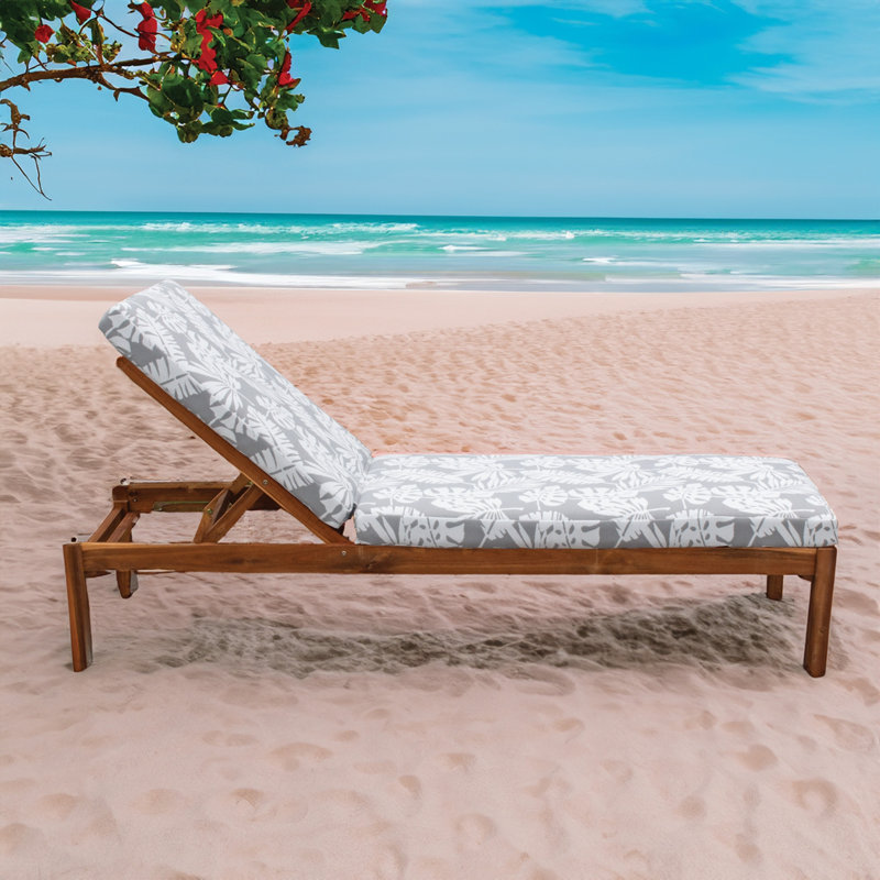 Coussin de chaise longue d'extérieur Tommy Bahama, imprimé tropical Sunbrella résistant à la décoloration pour chaises longues et fauteuils inclinables près de la piscine, l 23 po x L 45 po, épaisseur 2,5 po; dossier 23 po x L 30 po, épaisseur 2,5 po, chrome tropical