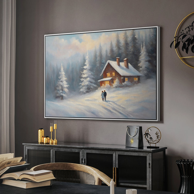 Paysage rétro CLCLXXIV, H 27 po x l 41 po x P 2 po, Toile encadrée flottée blanche