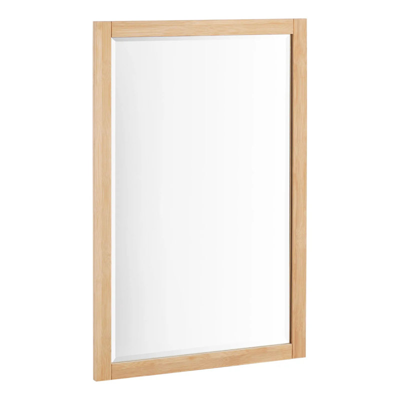 Burfield Bathroom Vanity Mirror, Natural Bamboo, 34" x 34"