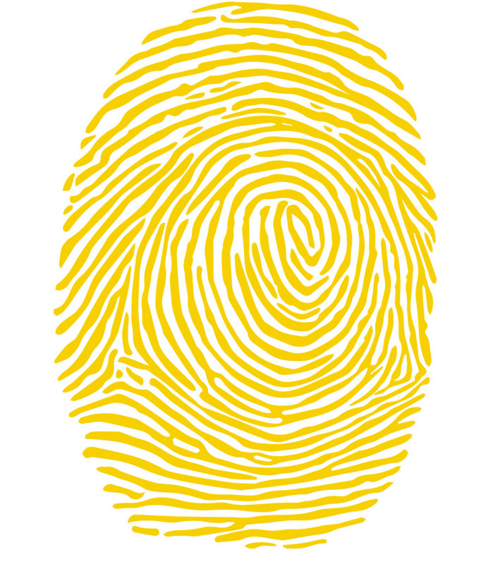 Décalcomanie murale à empreinte digitale, Jaune clair, H 30 po x l 21 po x P 0,01 po