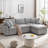 Down Filled Upholstery Convertible Sectional Sofa, L Shaped Couch With Reversible Chaise