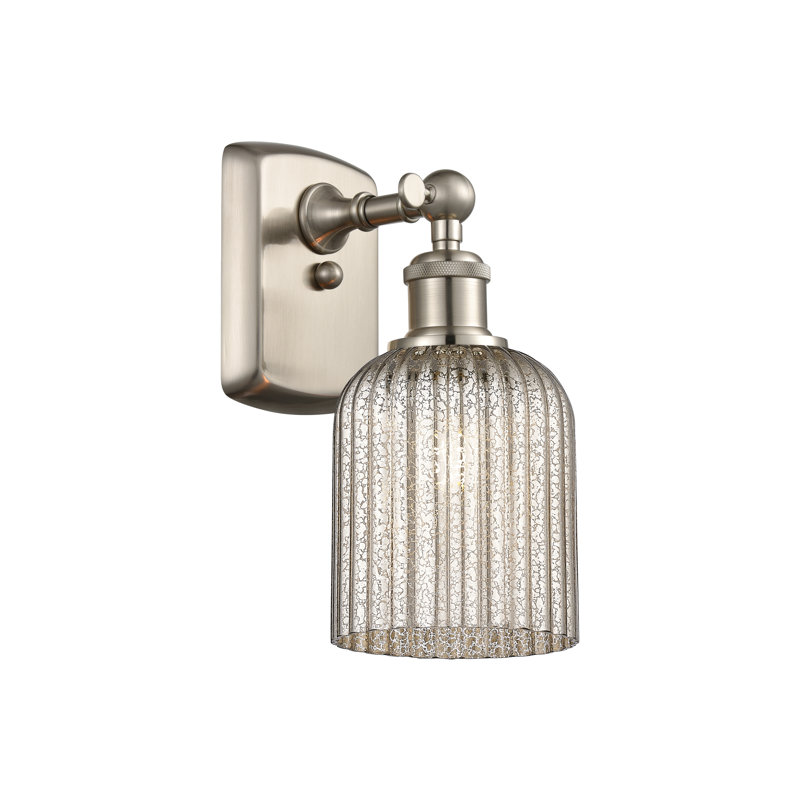 Northgate Steel Armed Sconce, Satin Nickel, Mercury