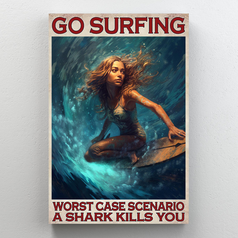 «Go Surfing - 1 pièce», impression sur toile rectangulaire, L 16 po x H 20 po