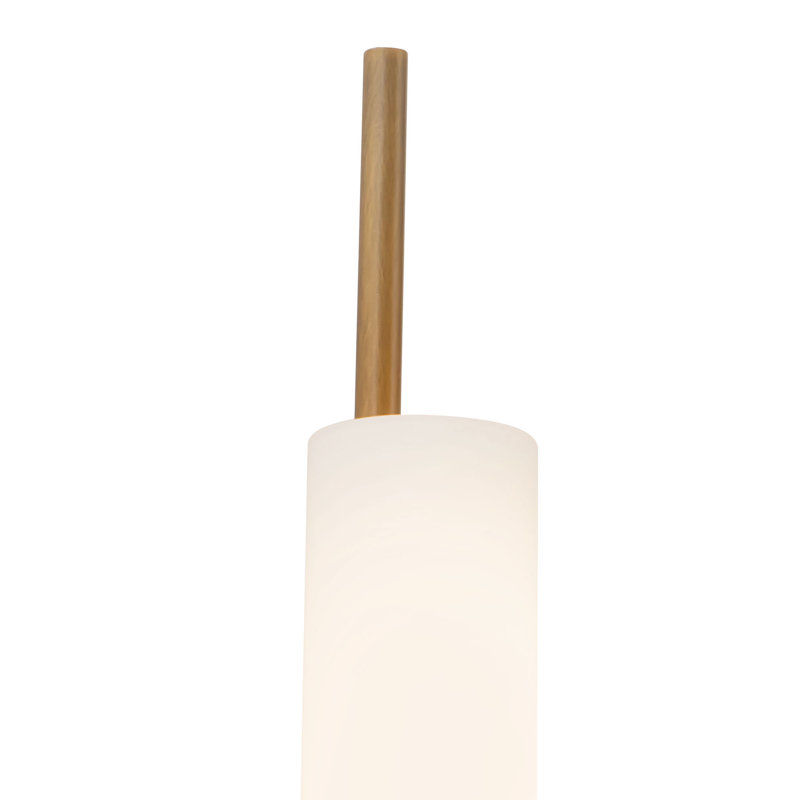 Wick 20-in Black dimmable LED Wall Sconce, Antique Brass / Travertine