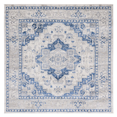 Tapis ivoire / bleu Aurich 851
