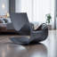 Chaise berçante noire en bois de bouleau massif sculpté