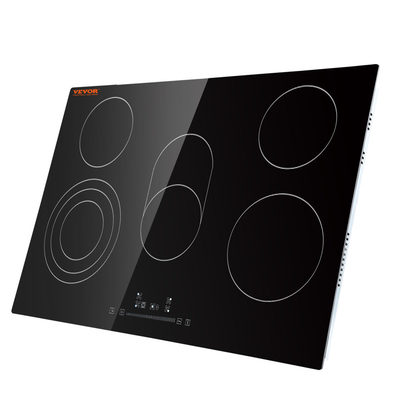 Plaque de cuisson électrique noire 5 brûleurs avec brûleur électrique double taille VEVOR