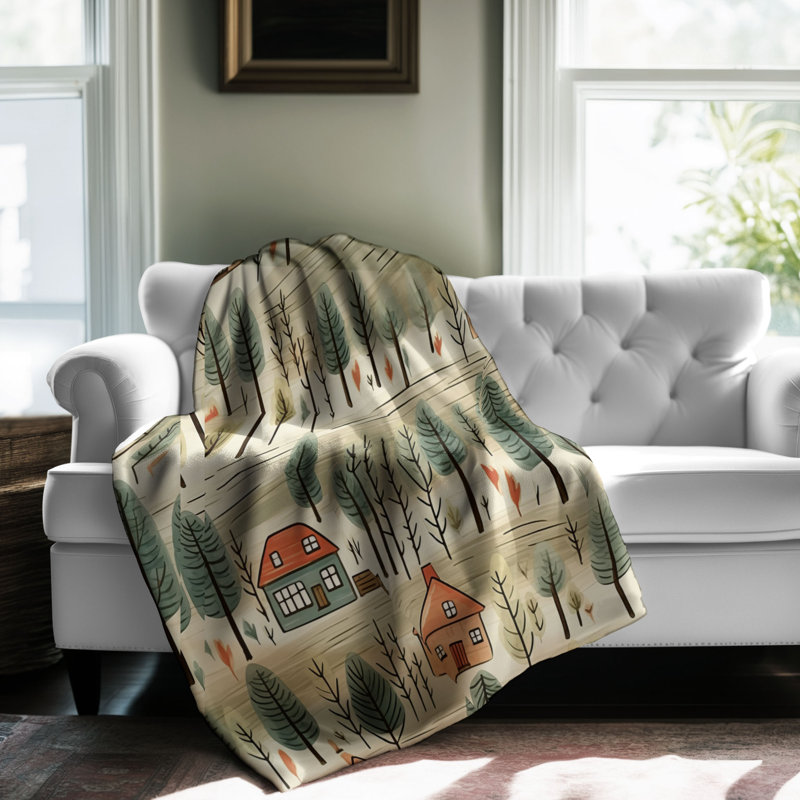 Motif champêtre - couverture 1 pièce, L 80 po x l 60 po