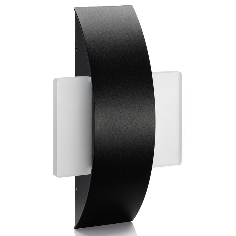 Galarza Black 60.45cm H Integrated LED Frosted Glass Outdoor Flush Mount