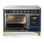 Cuisinière à induction 48 pouces avec 6 éléments à induction bleu nuit Majestic III Series (garniture laiton)-124828924-124828916