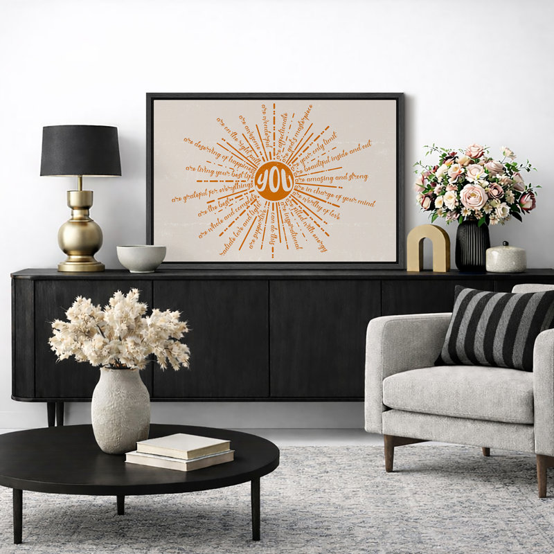 «Radiant Affirmations Uplifting Inspirational Quotes Abstract Contemporary Relax / Calm», reproduction sur toile
