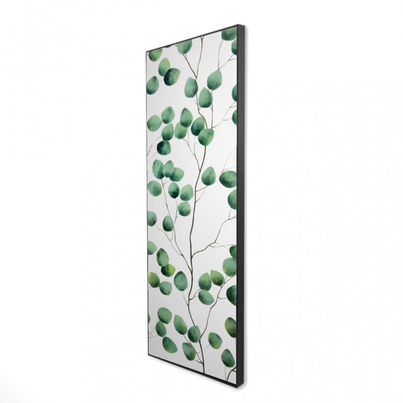Toile encadrée avec feuilles grimpantes | Décoration murale botanique, H 49,25 po x l 17,25 po