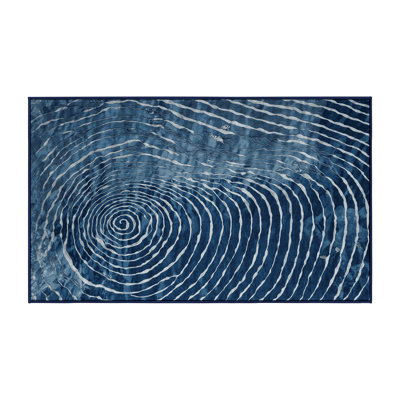 Machine Washable Blue Area Rug