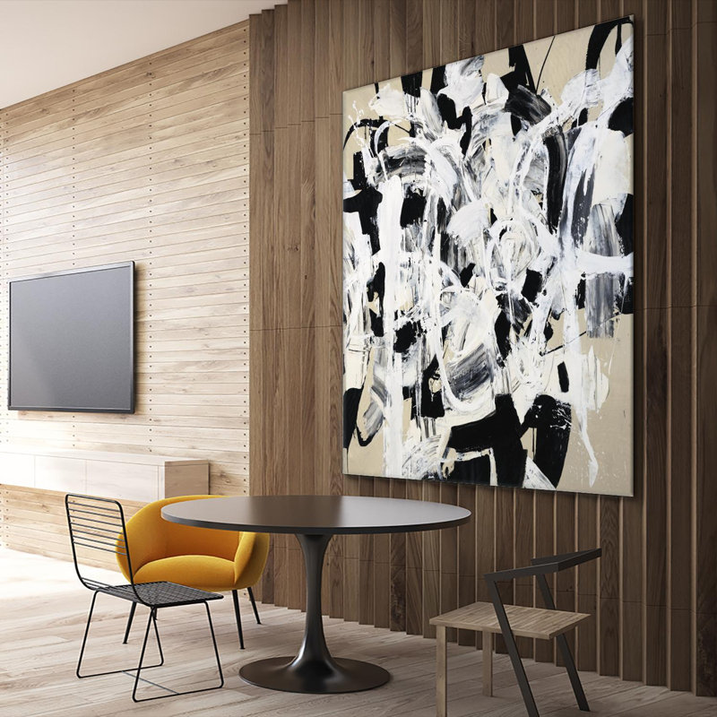 «Talking Out Of deux côtés» sur toile, H 54 po x l 54 po x P 1,5 po
