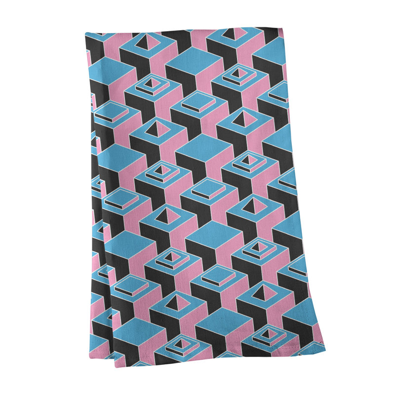Patricia Geoffrey Tea Towel Kitchen Towel, Pink/Gray, Cotton Twill