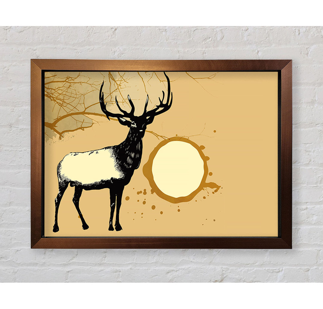 Gerahmter Kunstdruck Stag In The Golden Suna