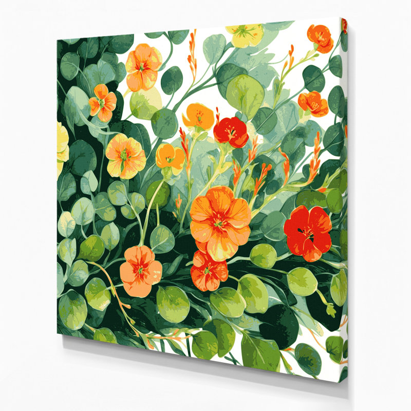 Art mural sur toile légumes vert capucine, H 32 po x l 32 po