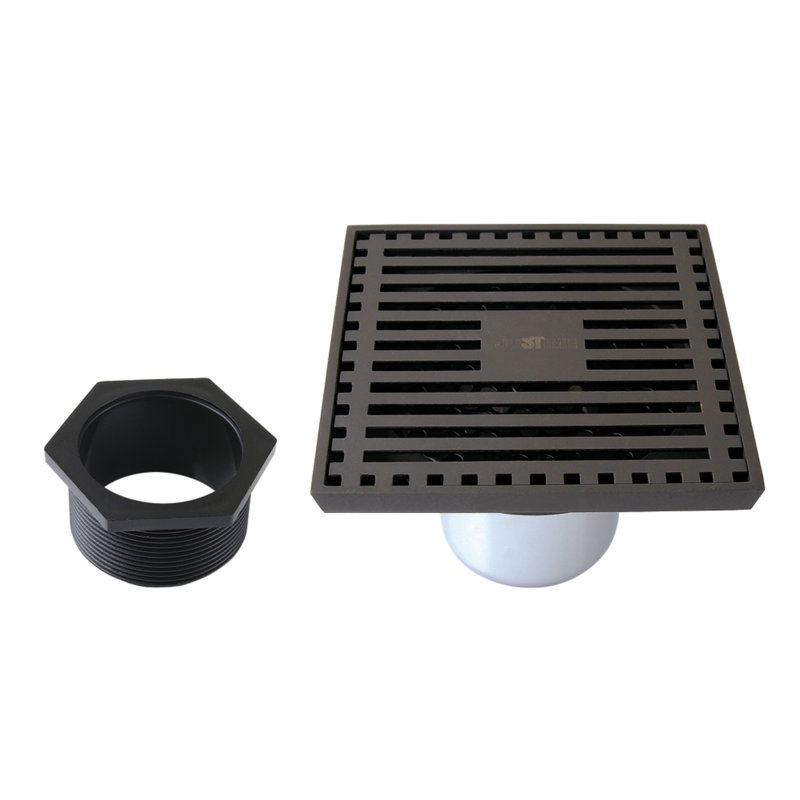 Kingston Brass Watercourse 4-Inch Square Shower Drain, Oil Rubbed Bronze