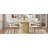 47" Round Dining Table for 4-6, Kitchen Table with 2-Layer Storage Shelf and a Drawer, Farmhouse Circle Dinner Table for Dining Room, Kitchen, Living Room, Natural (Table Only)-1942175647