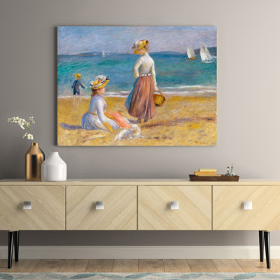 Figures On The Beach by Pierre-Auguste Renoir - Wrapped Canvas Painting