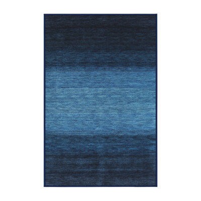 Tapis noir/bleu zone contemporaine Cahuilla