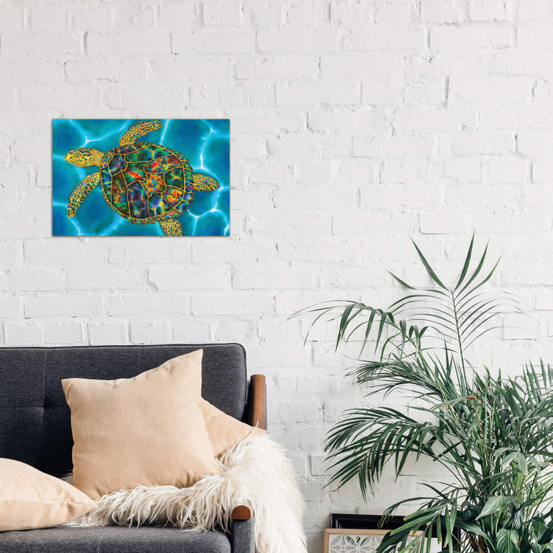 Rainbow Opal Turtle - Wrapped Canvas Print, 66.04 cm H x 45.72 cm W x 1.91 cm D, Wrapped Canvas