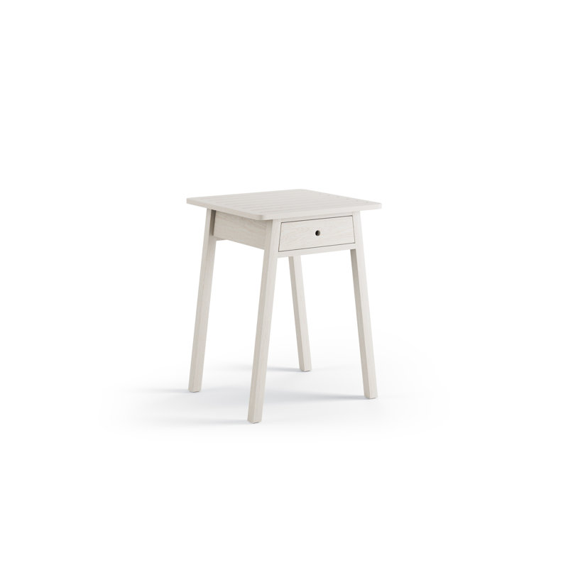 Square Ash Outdoor Side Table , 56cm cm W 56cm cm D, White